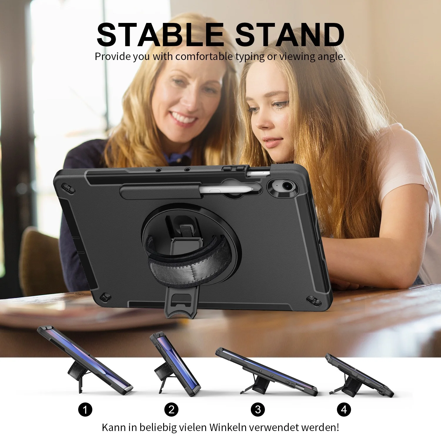 Samsung Galaxy Tab S10 FE Plus (2025) 13.1" - 360° Rotatable Heavy Duty Protective Case With Strap - Image 9