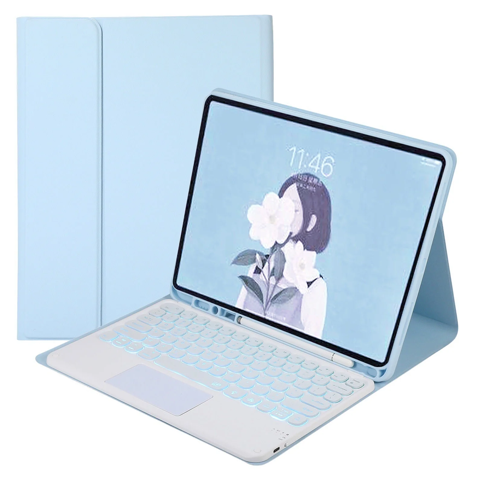 Samsung Galaxy Tab A11 Plus 11" (2025) Smart Wireless Trackpad Keyboard Flip Case - Image 2