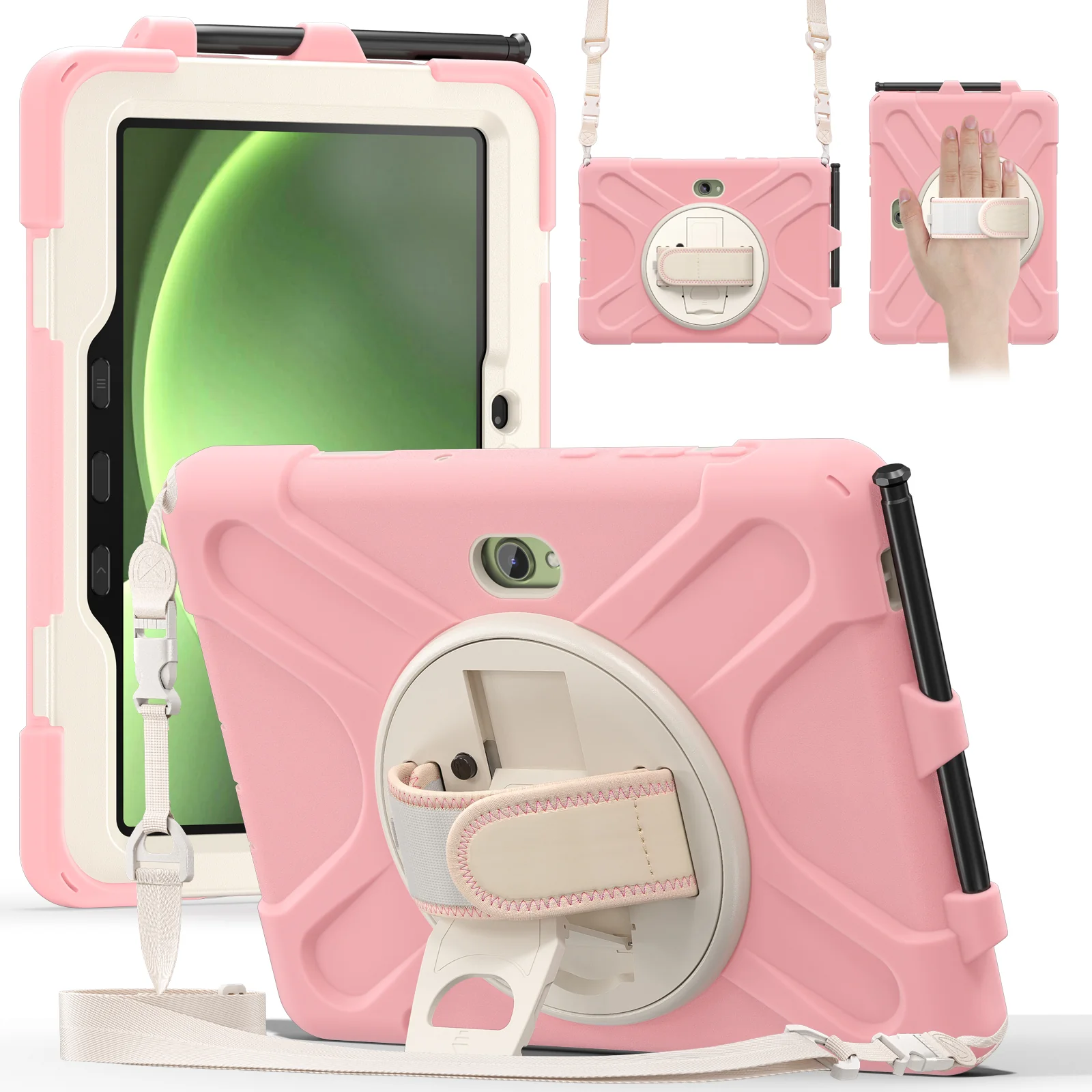 Samsung Galaxy Tab Active Pro / Active 4 Pro / Active 5 Pro Series - Heavy Duty 360 Degree Rotate Stand Hand Strap Case With Shoulder Strap - Image 5