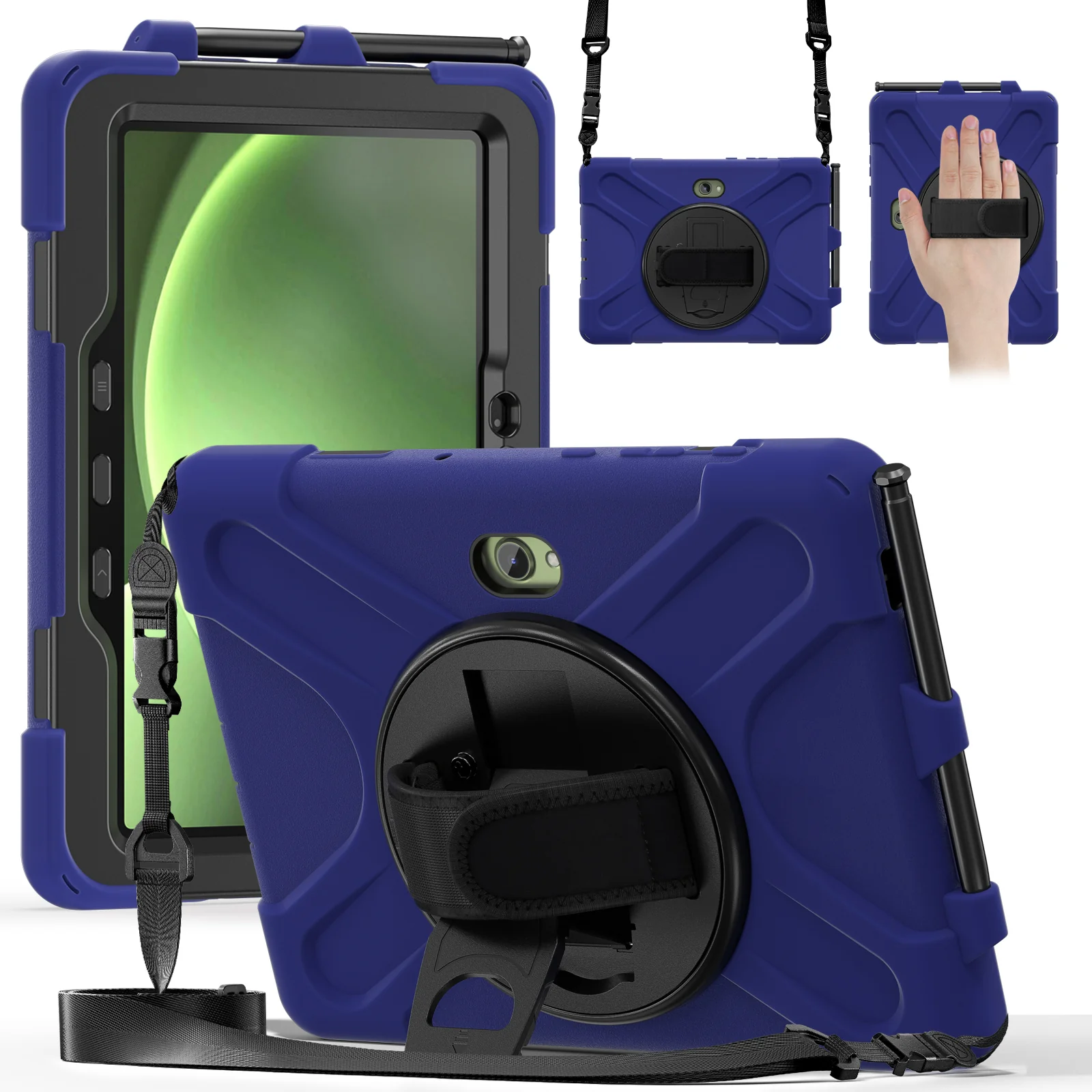Samsung Galaxy Tab Active Pro / Active 4 Pro / Active 5 Pro Series - Heavy Duty 360 Degree Rotate Stand Hand Strap Case With Shoulder Strap - Image 7