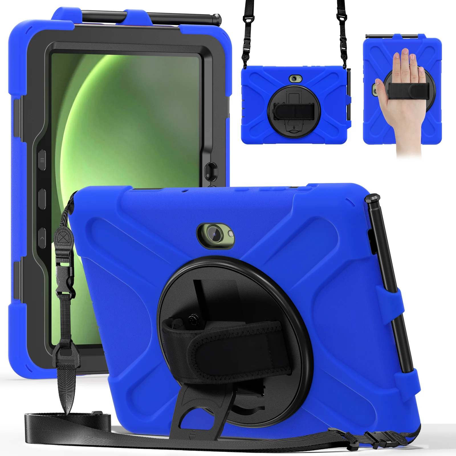 Samsung Galaxy Tab Active Pro / Active 4 Pro / Active 5 Pro Series - Heavy Duty 360 Degree Rotate Stand Hand Strap Case With Shoulder Strap - Image 8