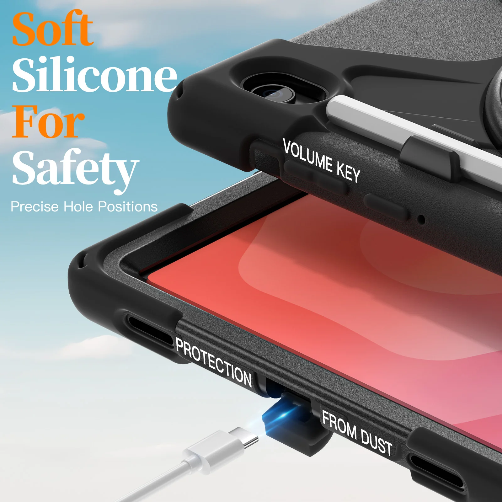 Samsung Galaxy Tab S11 (2025) 11" - Heavy Duty 360 Degree Rotate Stand Hand Strap Case With Shoulder Strap - Image 13