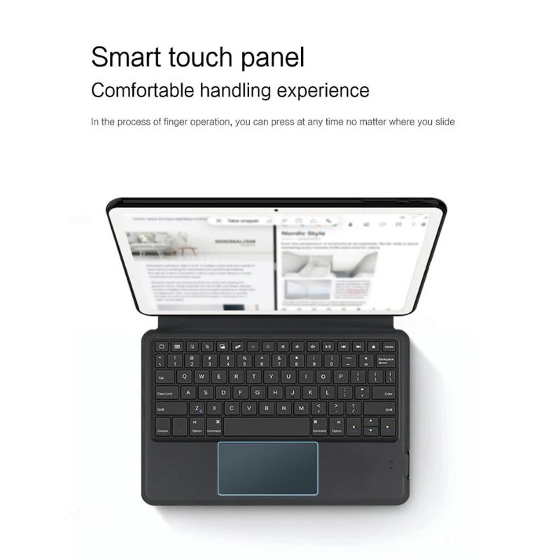 Samsung Galaxy Tab S10 Lite 10.9" (2025) - PU Leather Flip Cover Smart Bluetooth Touch Keyboard Case - Image 4