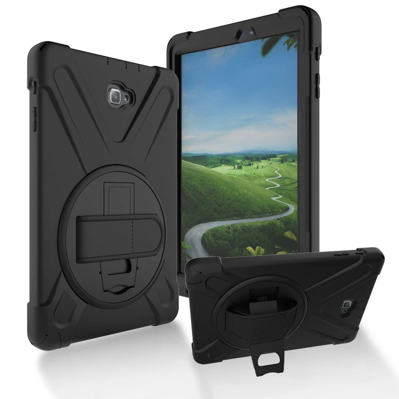 Samsung Galaxy Tab S2 9.7" 2015 (T810/T813/T815/T817) Heavy Duty 360 Degree Rotate Stand Hand Strap Case