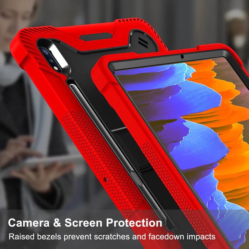 Samsung Galaxy Tab S7 Plus/S8 Plus/S7 FE/S9 Plus/S9 FE Plus - Heavy Duty Defender Armor Drop Proof Stand Case - Image 8
