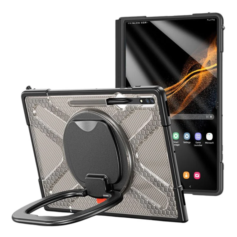 Samsung Galaxy Tab S9 Ultra (X910 & X916 & X918) 14.6" - 360 Degree Rotate Shockproof Heavy Duty Tough Stand Case Cover With Pen Holder - Image 7