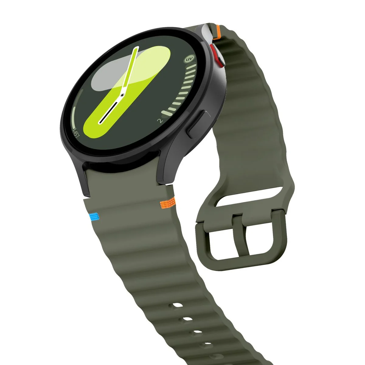 Samsung Galaxy Watch FE - Wavy Pattern Colored Silicone Breathable Watch Band - Image 3