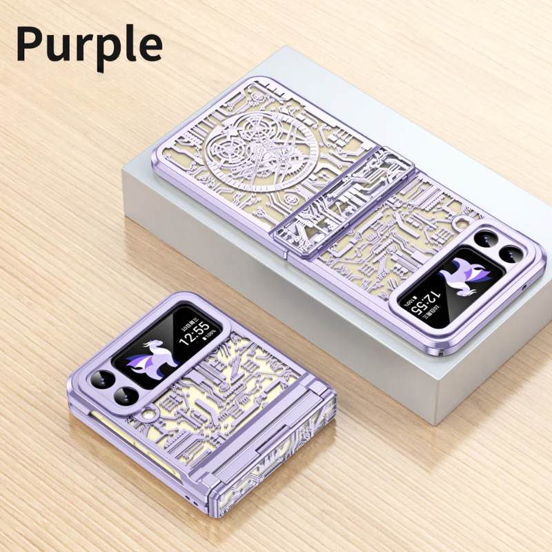 Samsung Galaxy Z Flip 6 SM-F741 Mechanical Electroplated Flat Hinge Shockproof Fashion-Forward Series Case - Image 14