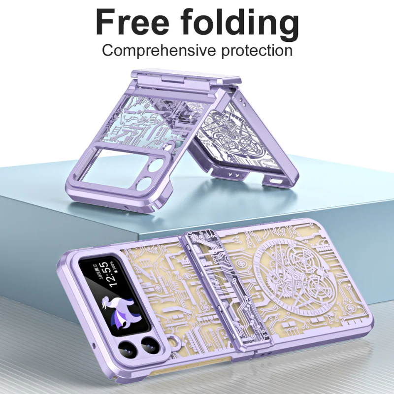 Samsung Galaxy Z Flip 6 SM-F741 Mechanical Electroplated Flat Hinge Shockproof Fashion-Forward Series Case - Image 3