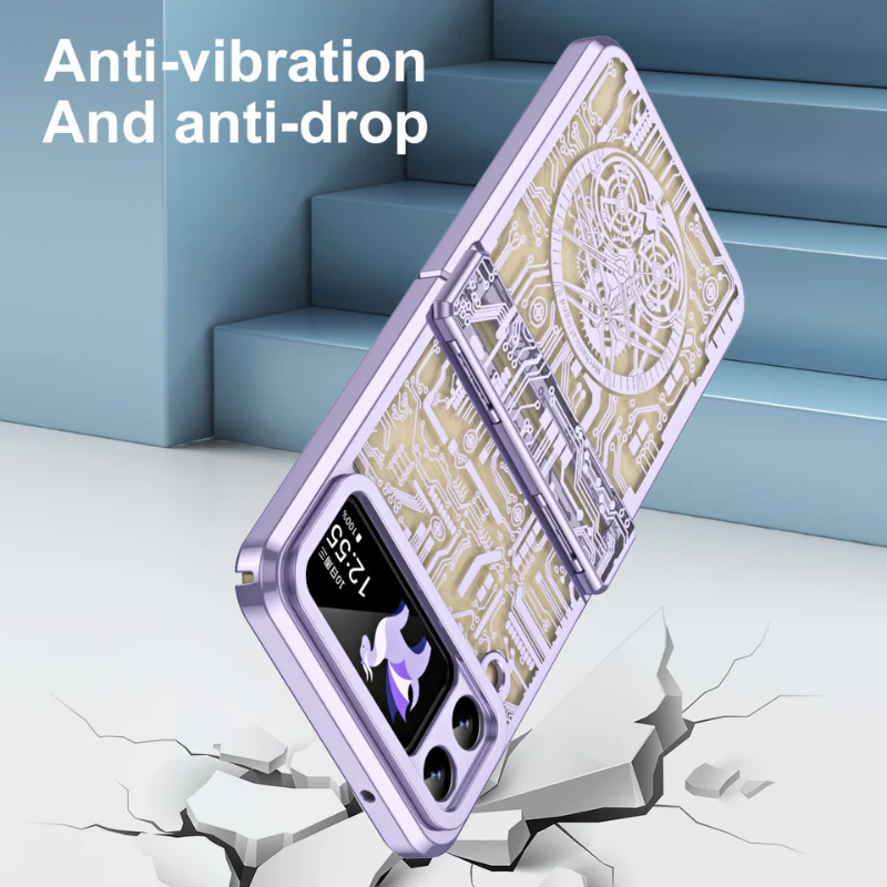 Samsung Galaxy Z Flip 6 SM-F741 Mechanical Electroplated Flat Hinge Shockproof Fashion-Forward Series Case - Image 5
