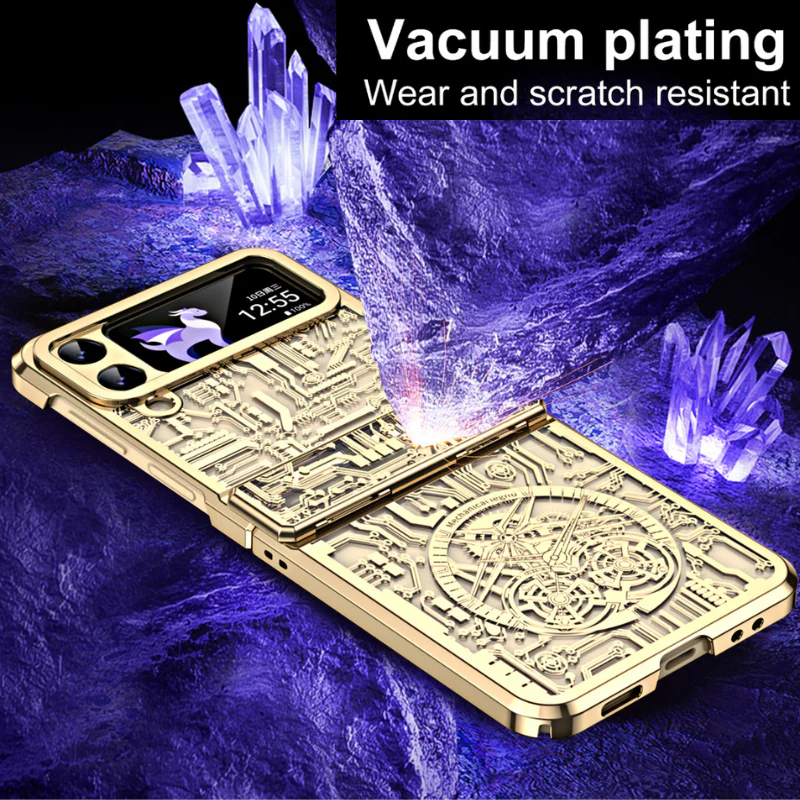 Samsung Galaxy Z Flip 6 SM-F741 Mechanical Electroplated Flat Hinge Shockproof Fashion-Forward Series Case - Image 7
