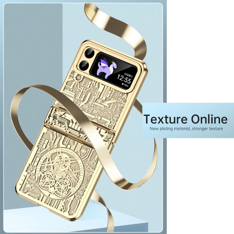 Samsung Galaxy Z Flip 6 SM-F741 Mechanical Electroplated Flat Hinge Shockproof Fashion-Forward Series Case - Image 9