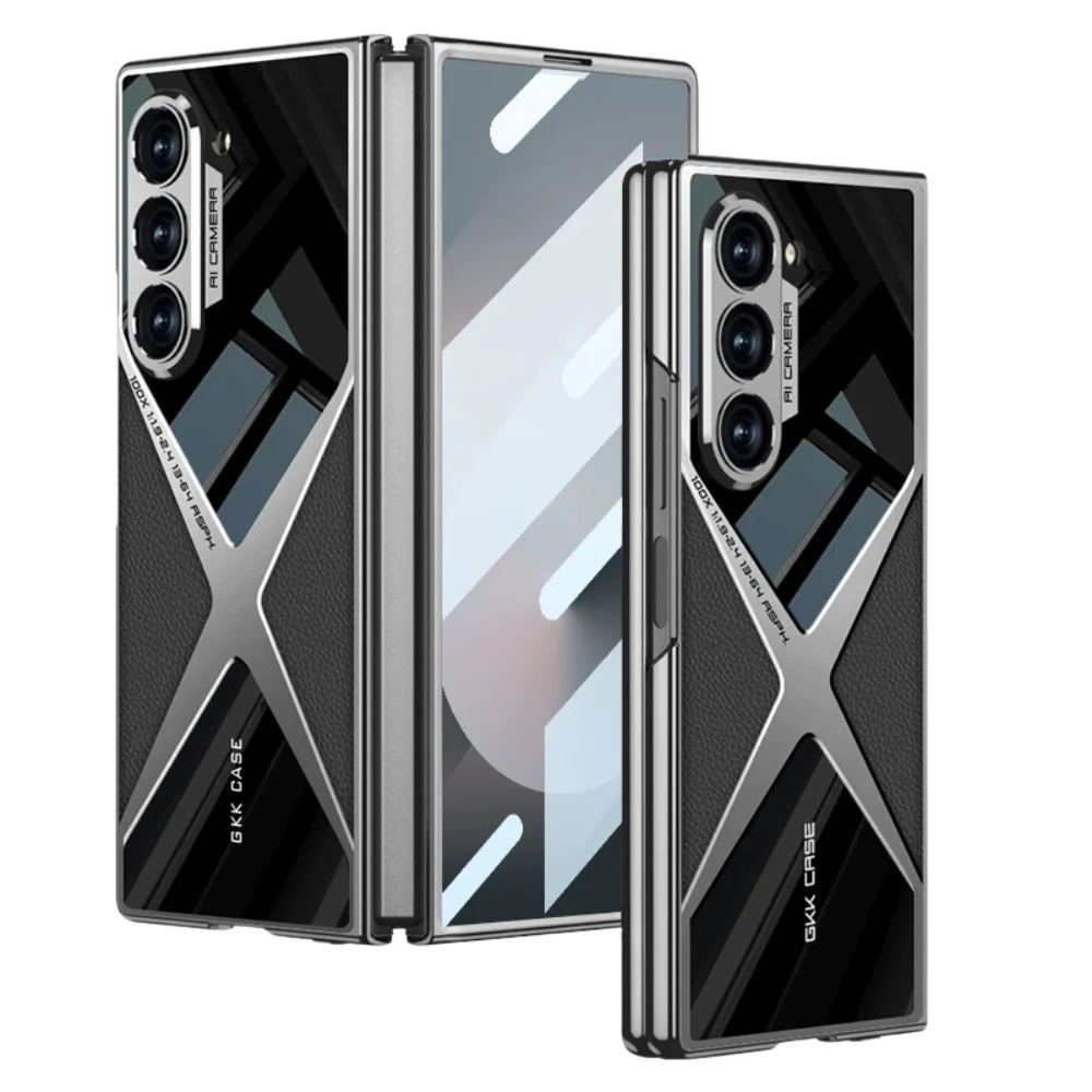 Samsung Galaxy Z Fold6 (SM-F956) - Electroplated Shell Film Integrated PU Leather Shockproof Case