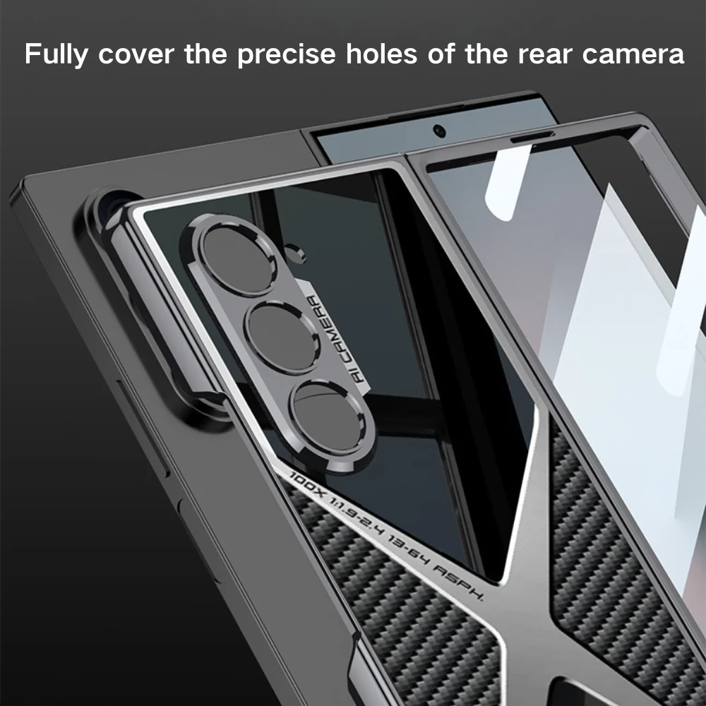 Samsung Galaxy Z Fold6 (SM-F956) - Electroplated Shell Film Integrated PU Leather Shockproof Case - Image 10