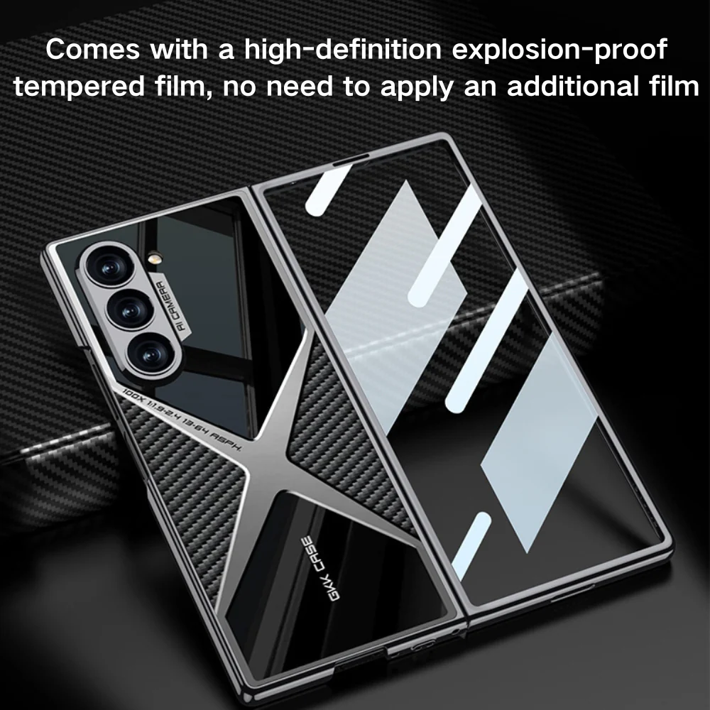Samsung Galaxy Z Fold6 (SM-F956) - Electroplated Shell Film Integrated PU Leather Shockproof Case - Image 11