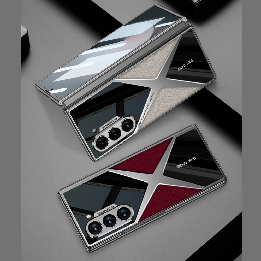 Samsung Galaxy Z Fold6 (SM-F956) - Electroplated Shell Film Integrated PU Leather Shockproof Case - Image 14