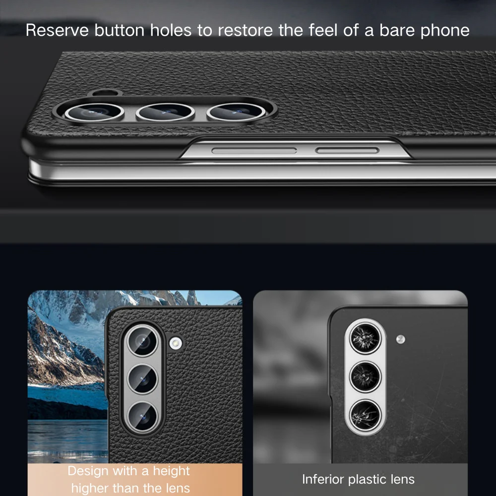 Samsung Galaxy Fold4 (SM-F936) - Business Magnetic Flip Genuine Leather Series Stand Case - Image 14