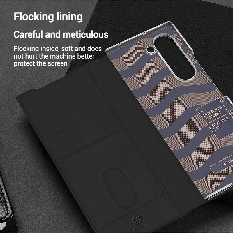 Samsung Galaxy Z Fold5 - Minimalist Luxury Flip Wallet Shockproof Case - Image 3