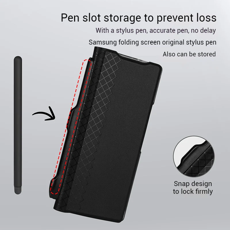 Samsung Galaxy Z Fold5 - Minimalist Luxury Flip Wallet Shockproof Case - Image 5