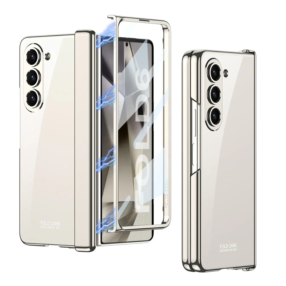 Samsung Galaxy Z Fold6 (SM-F956) - Hinged Foldable Full Coverage Transparent Shockproof Protective Case - Image 4