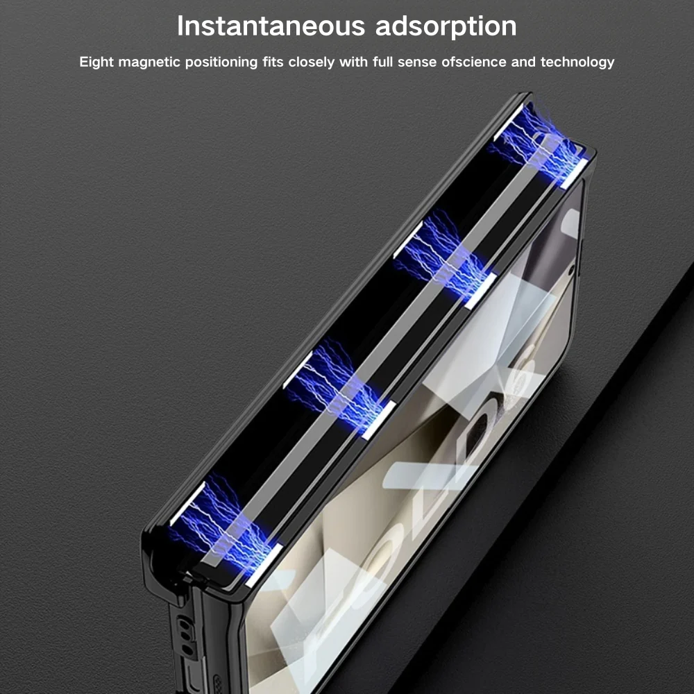 Samsung Galaxy Z Fold6 (SM-F956) - Hinged Foldable Full Coverage Transparent Shockproof Protective Case - Image 8