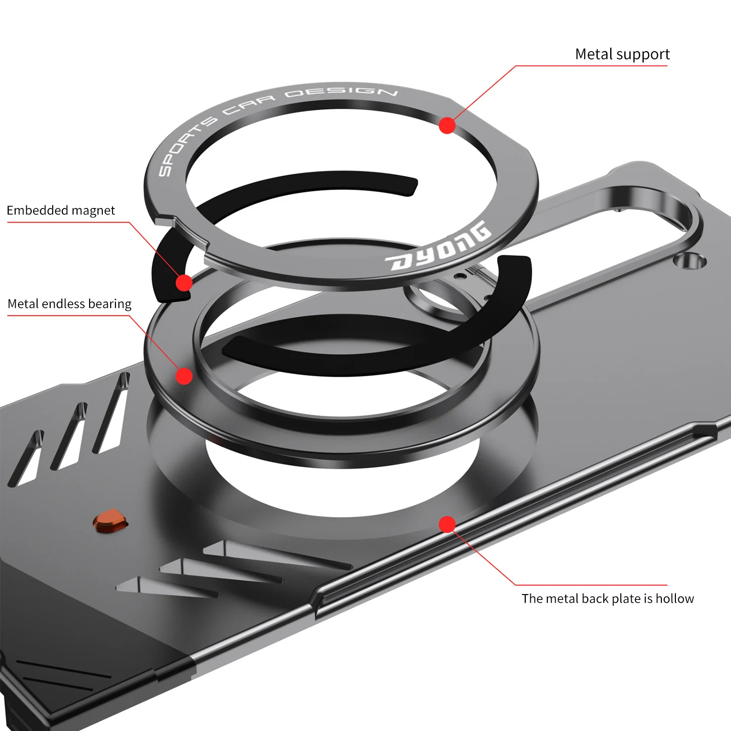 Samsung Galaxy Z Fold6 (SM-F956) - Borderless Aluminum Alloy Leather Snap Metal Case - Image 5