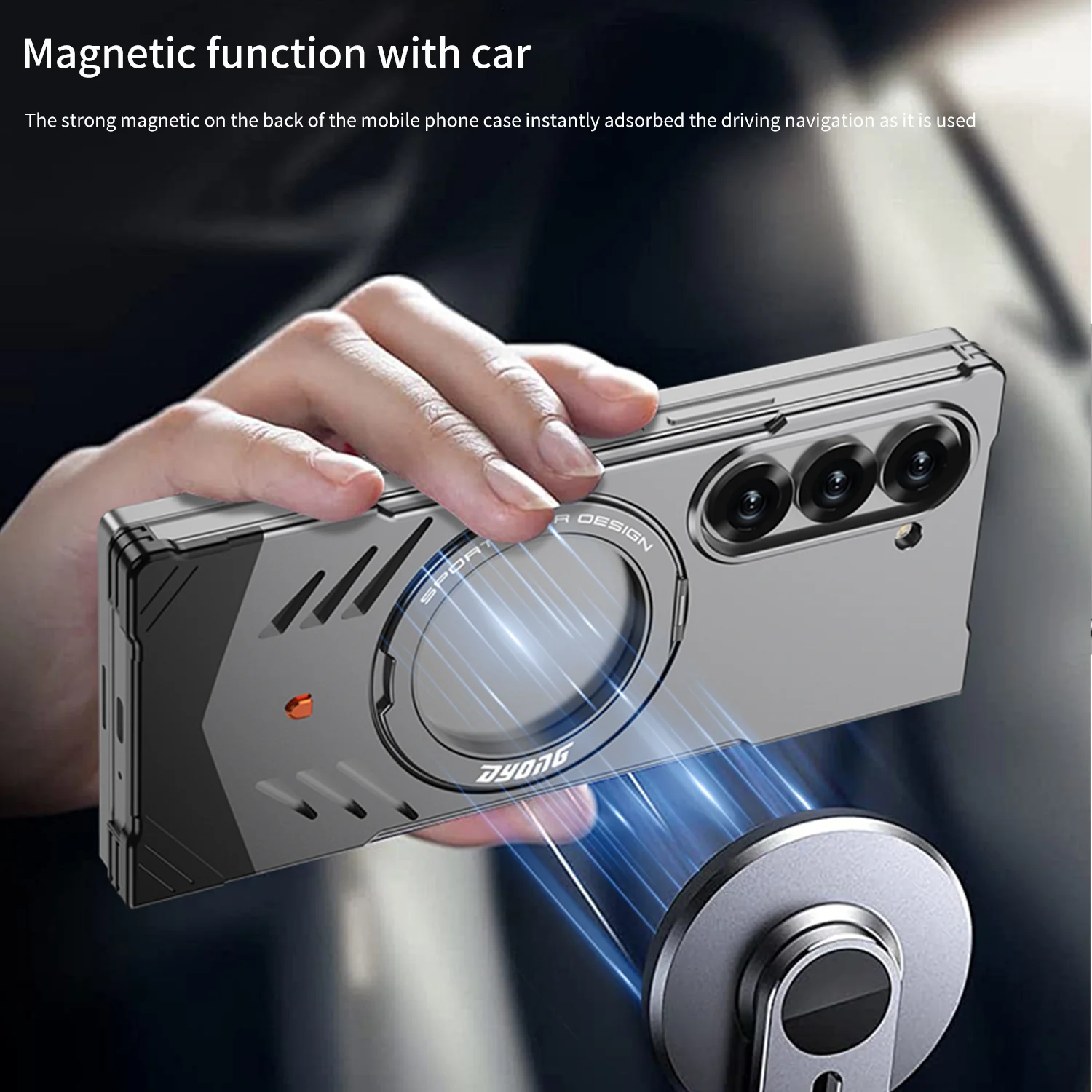 Samsung Galaxy Z Fold6 (SM-F956) - Borderless Aluminum Alloy Leather Snap Metal Case - Image 6