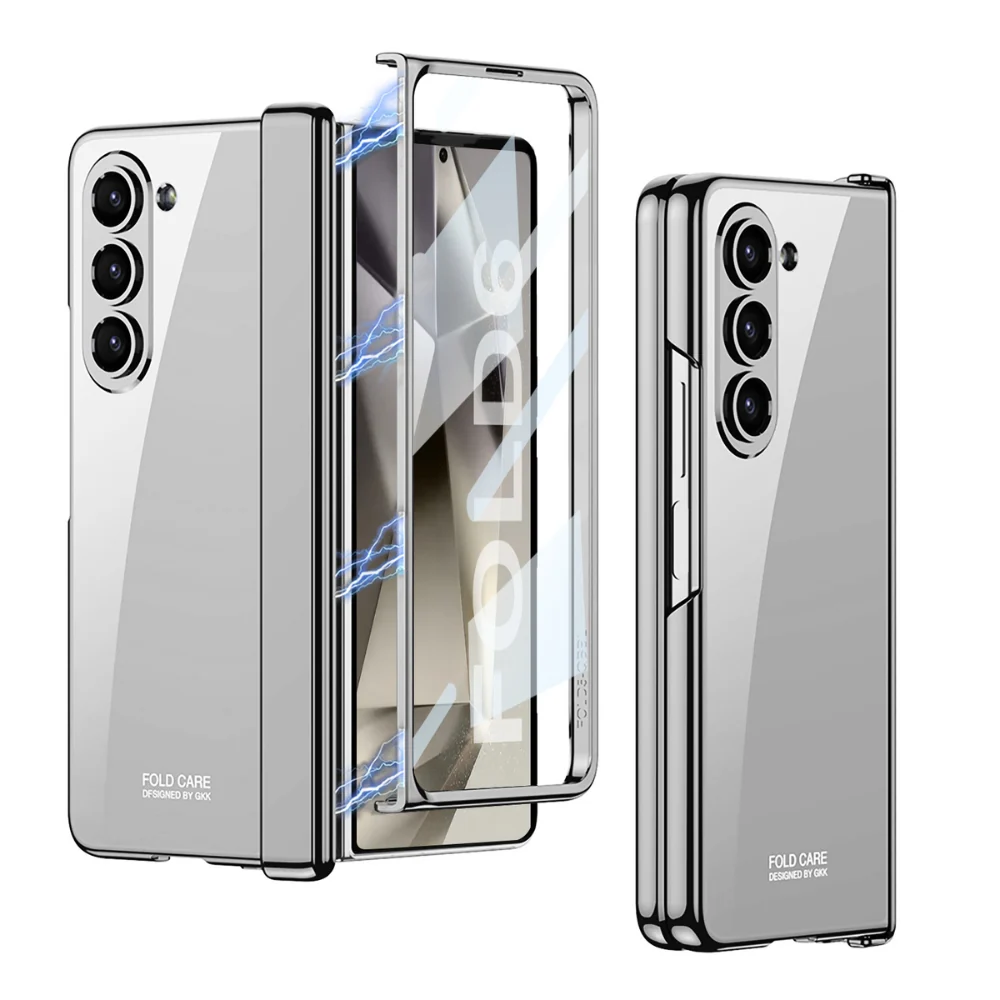 Samsung Galaxy Z Fold6 (SM-F956) - Hinged Foldable Full Coverage Transparent Shockproof Protective Case - Image 3