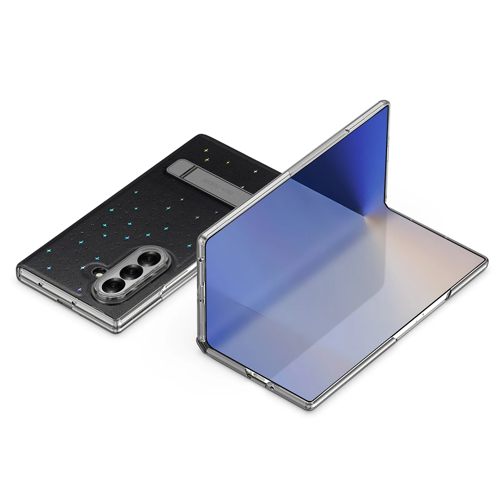Samsung Galaxy Z Fold7 Starry Sky Pattern PU Leather Foldable Protective Case - Image 4