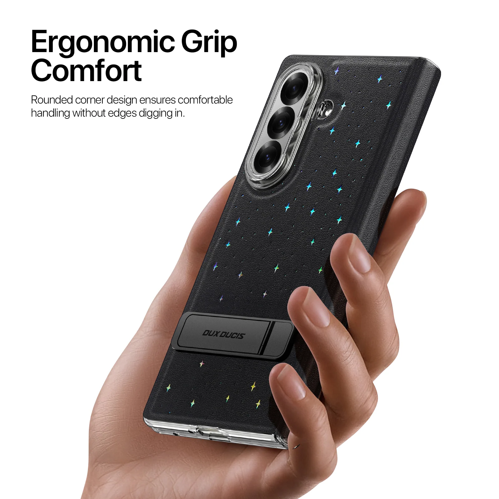 Samsung Galaxy Z Fold7 Starry Sky Pattern PU Leather Foldable Protective Case - Image 6
