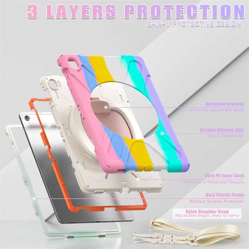 Samsung Tab S10 FE Plus 13.1" 2025 - 360 Degree Rotation Heavy Duty EVA Kid Friendly Ring Holder Stand Case - Image 14