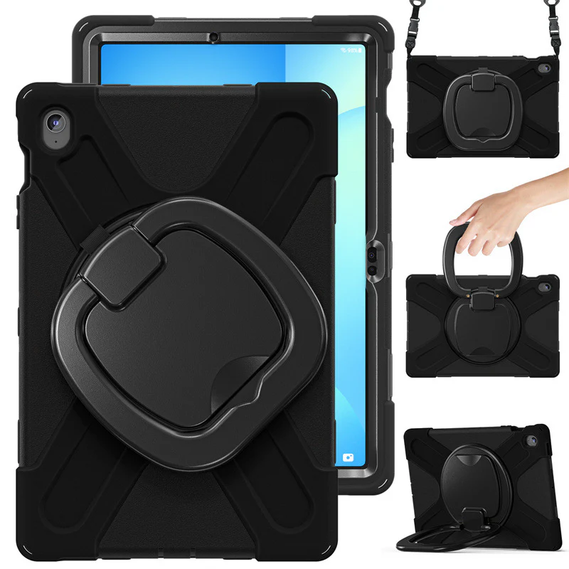Samsung Tab S10 FE Plus 13.1" 2025 - 360 Degree Rotation Heavy Duty EVA Kid Friendly Ring Holder Stand Case - Image 8