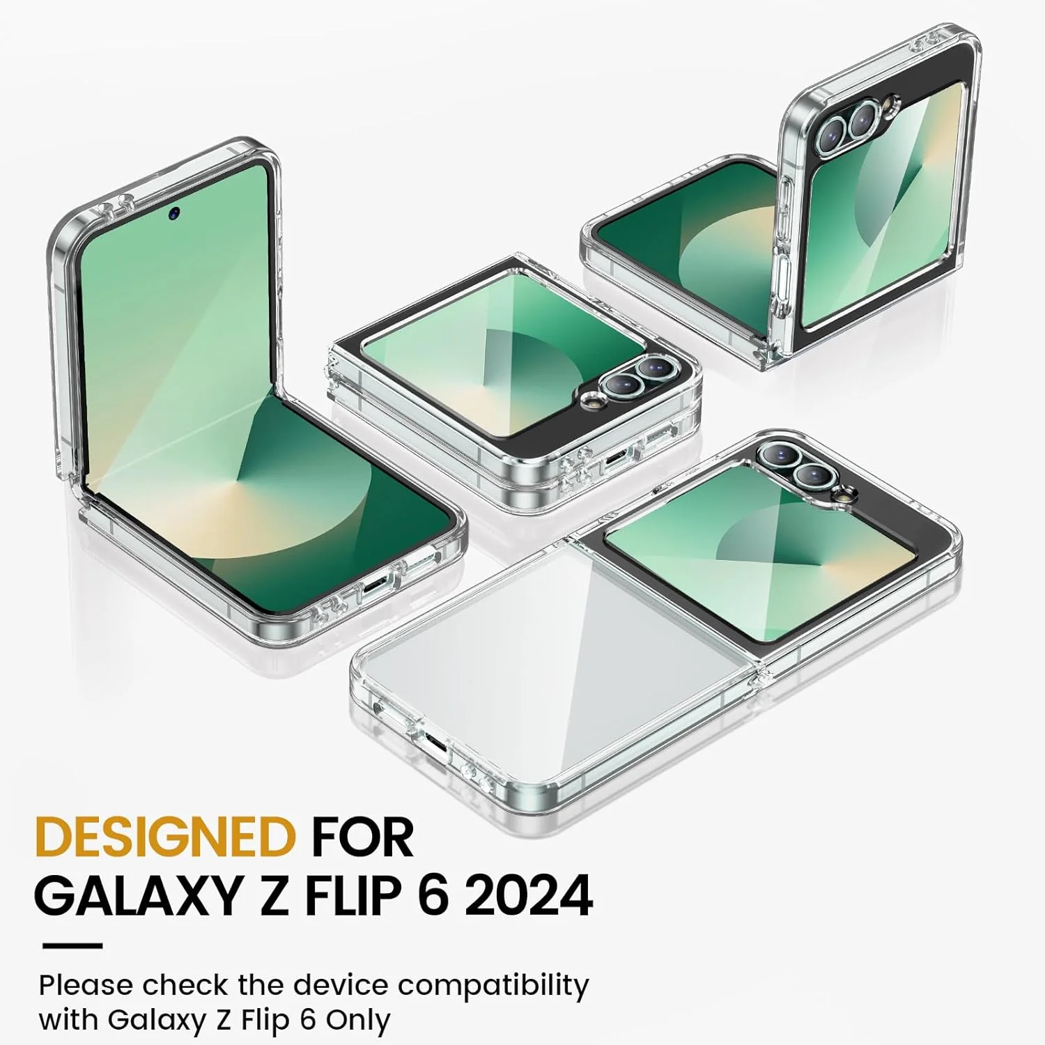 Samsung Z Flip6 - Hard PC Ultra Thin Hinge Protection Shockproof Non-Slip Scratch-Resistant Full Protective Clear Case - Image 3