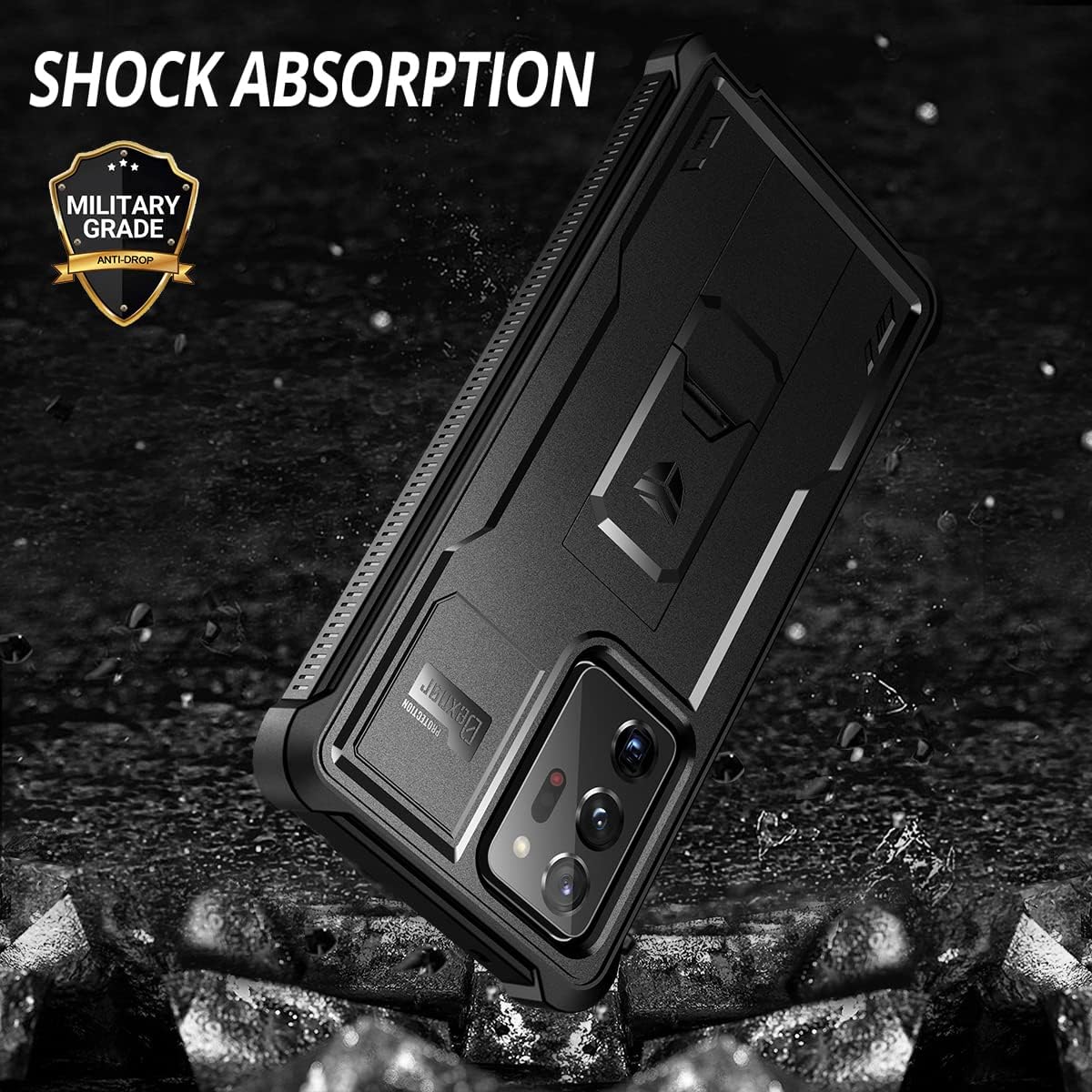 [Screen Protector & Kickstand] Samsung Galaxy Note 20/Note 20 Ultra - Shockproof Rugged Case Full-Body Bumper Protective Heavy Duty Case - Image 3
