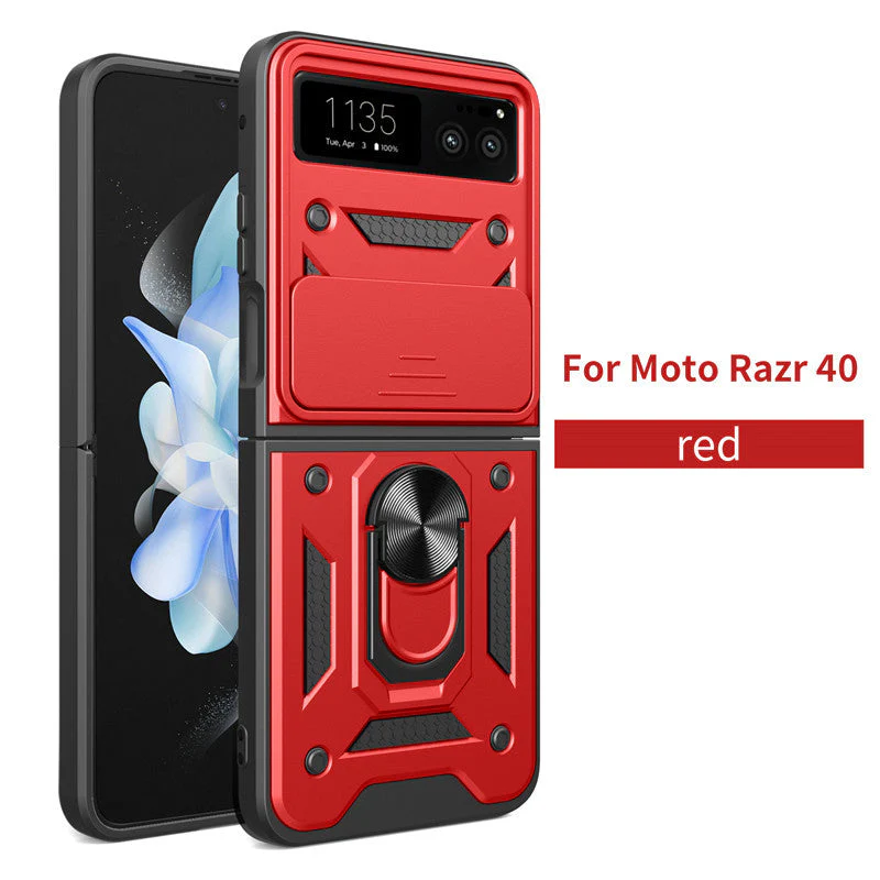 [Sliding Camera Cover][Built-in Stand] Motorola Moto Razr 40/Razr 2023 - Military Grade Hard PC Rugged Heavy Duty Case - Image 9