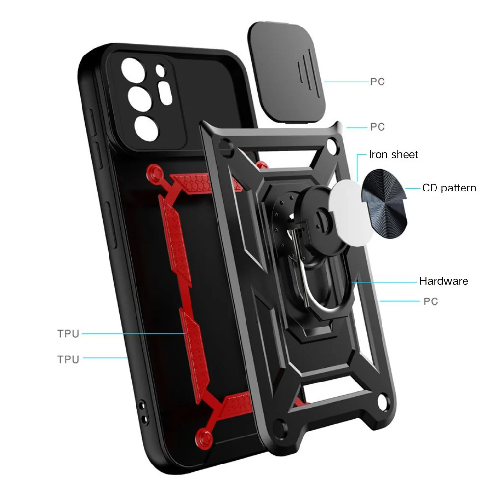 [Sliding Camera Cover] Samsung Galaxy A32 5G (A326) - 360° Ring Kickstand Heavy Duty Series Case - Image 14