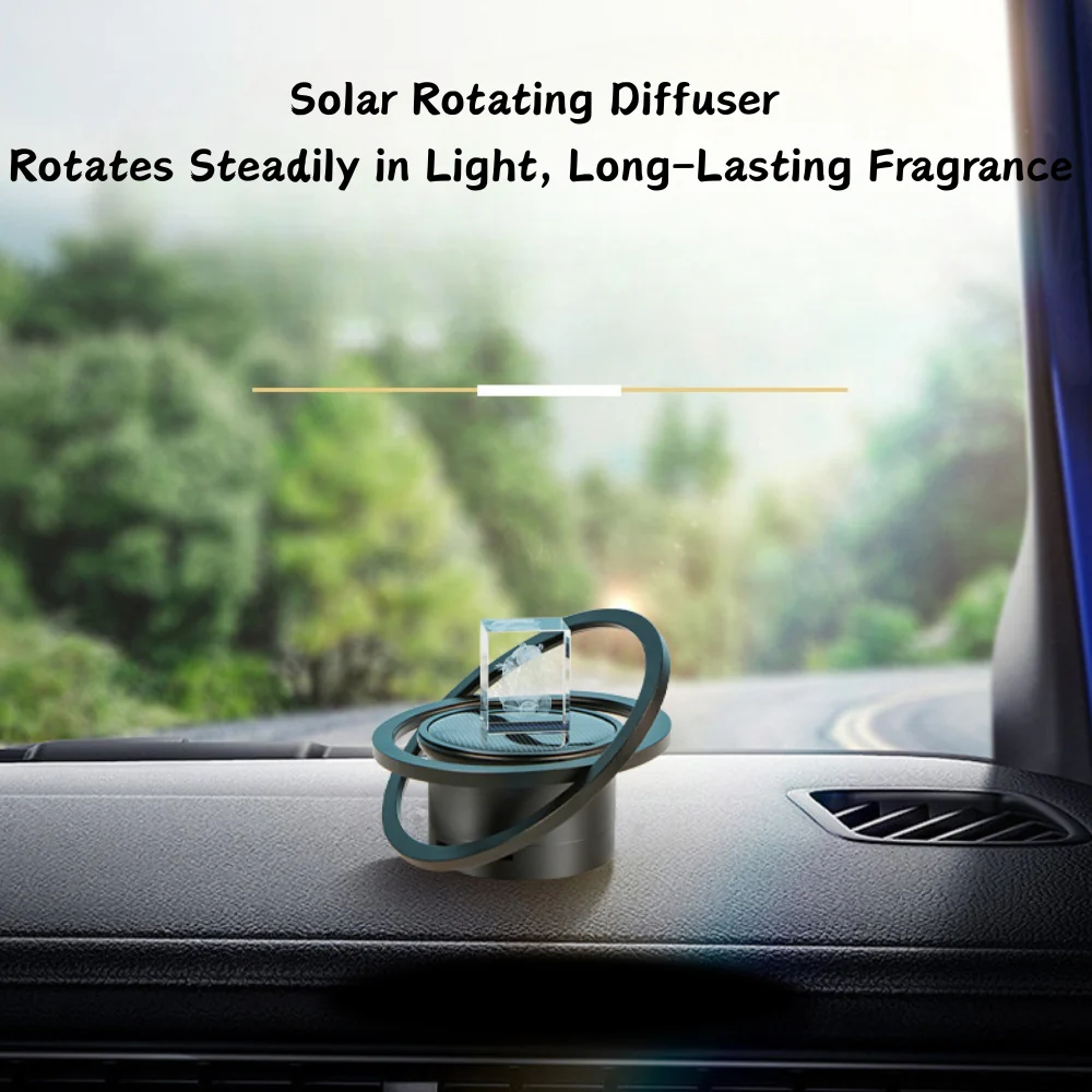 Solar-Powered Slow-Rotating Car Interior Aroma Diffuser Dashboard Ornament Car Decoration - Image 5