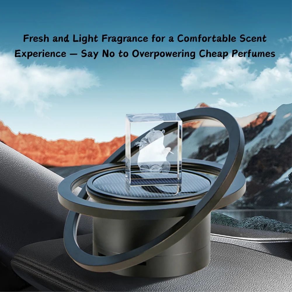 Solar-Powered Slow-Rotating Car Interior Aroma Diffuser Dashboard Ornament Car Decoration - Image 6