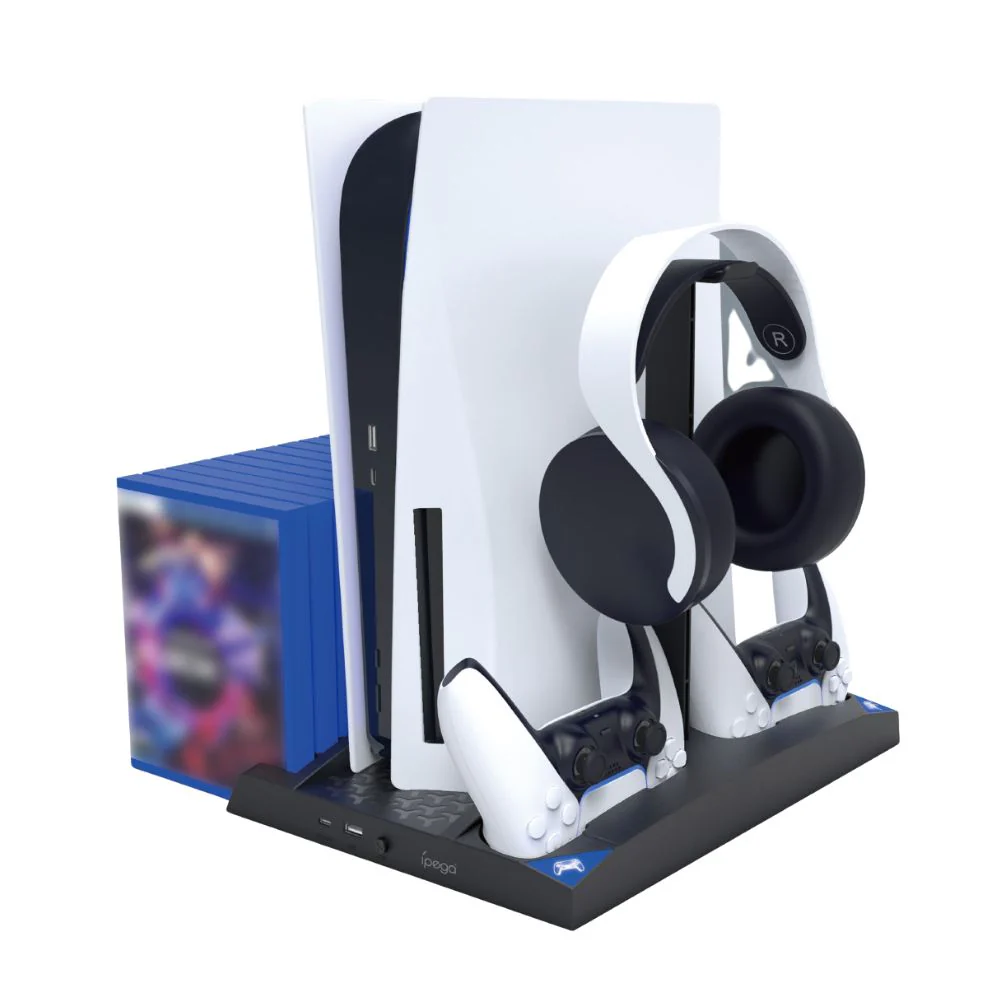 Sony Playstation 5 / PS5 - 4 in 1 Multi function Cooling & Charging Station with Fan & Game Storage - Image 2