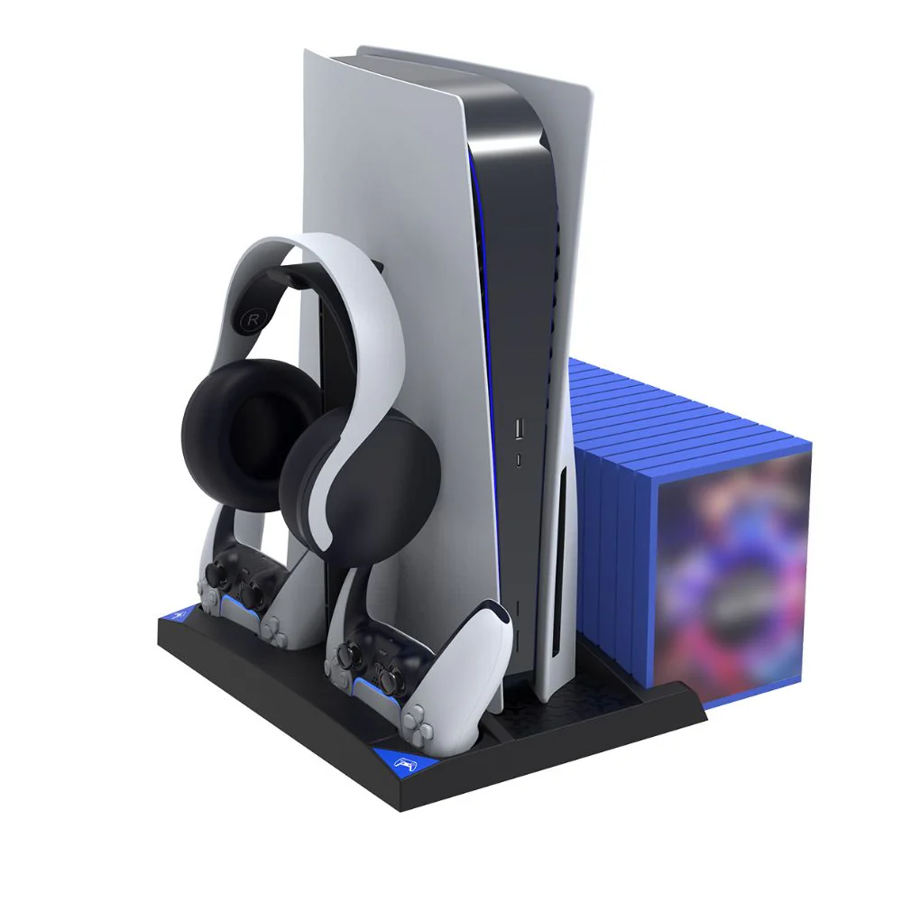 Sony Playstation 5 / PS5 - 4 in 1 Multi function Cooling & Charging Station with Fan & Game Storage - Image 3