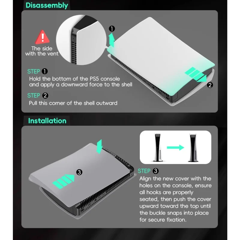 Sony PlayStation 5 PS5 Disc Edition Mechanical-Style Replaceable Shell – DIY Decorative Custom Cover - Image 2