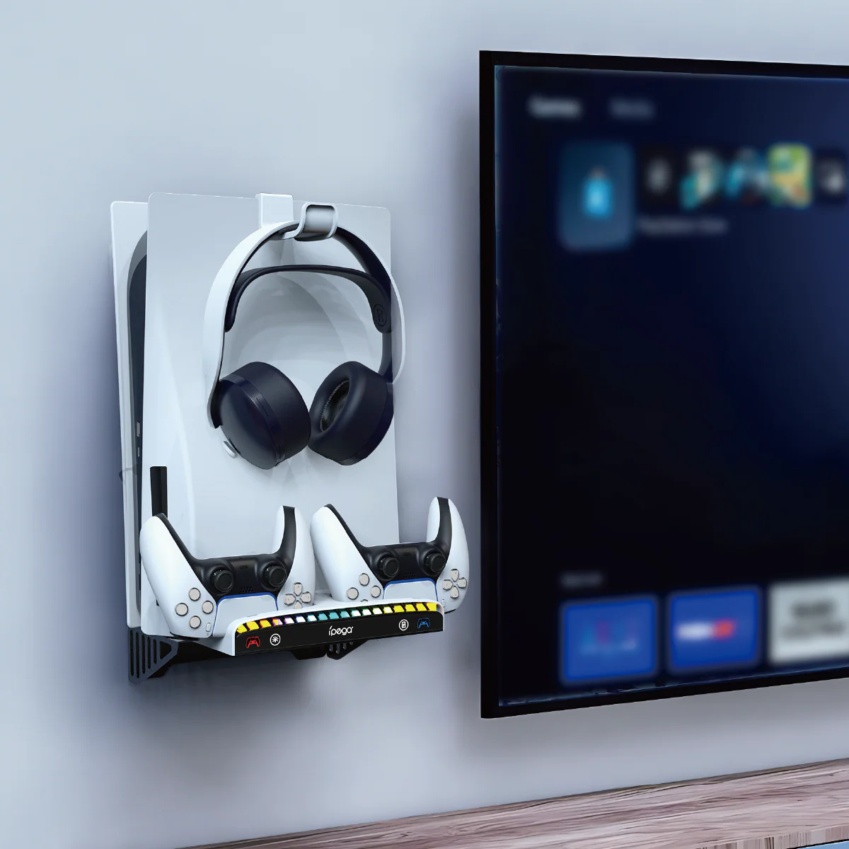 SONY PlayStation PS5 & PS5 Slim - Multifunctional Wall Mount & Controller Charging Dock Base Holder - Image 7