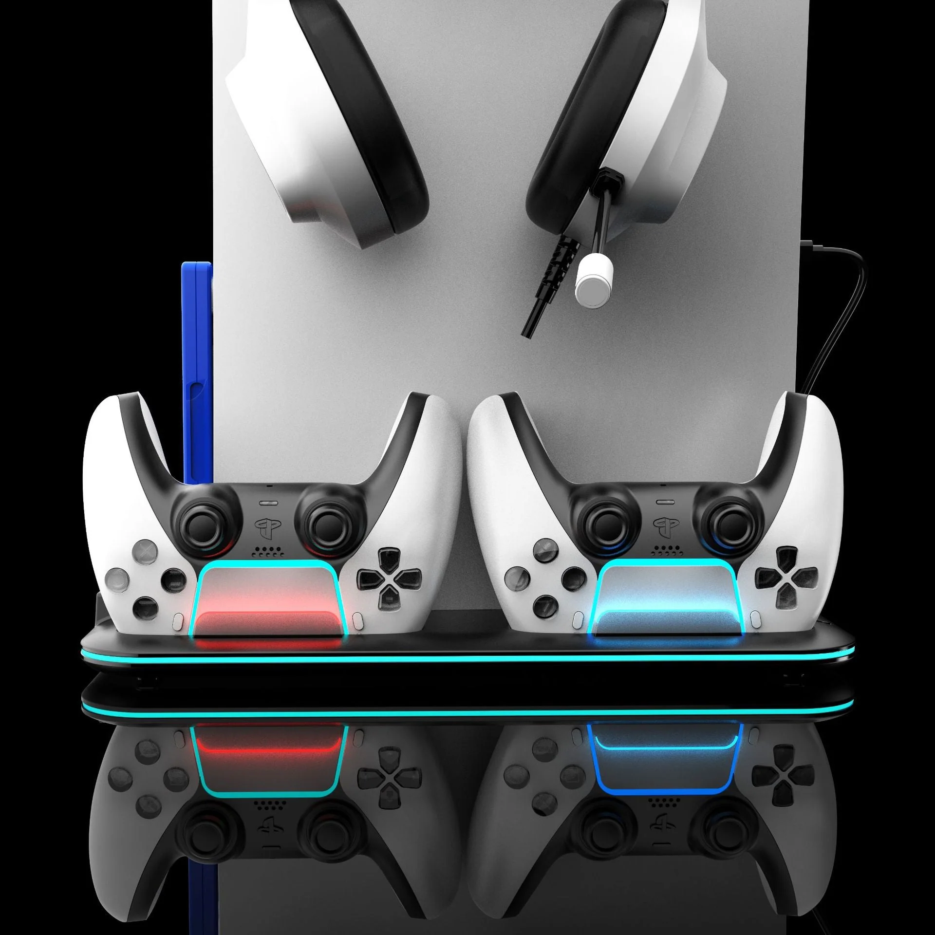 SONY PlayStation PS5 Slim & PS5 Pro - All-in-one Multifunction Charging Stand with Cooling Fan & RBG Light Effect & Disc Storage - Image 3