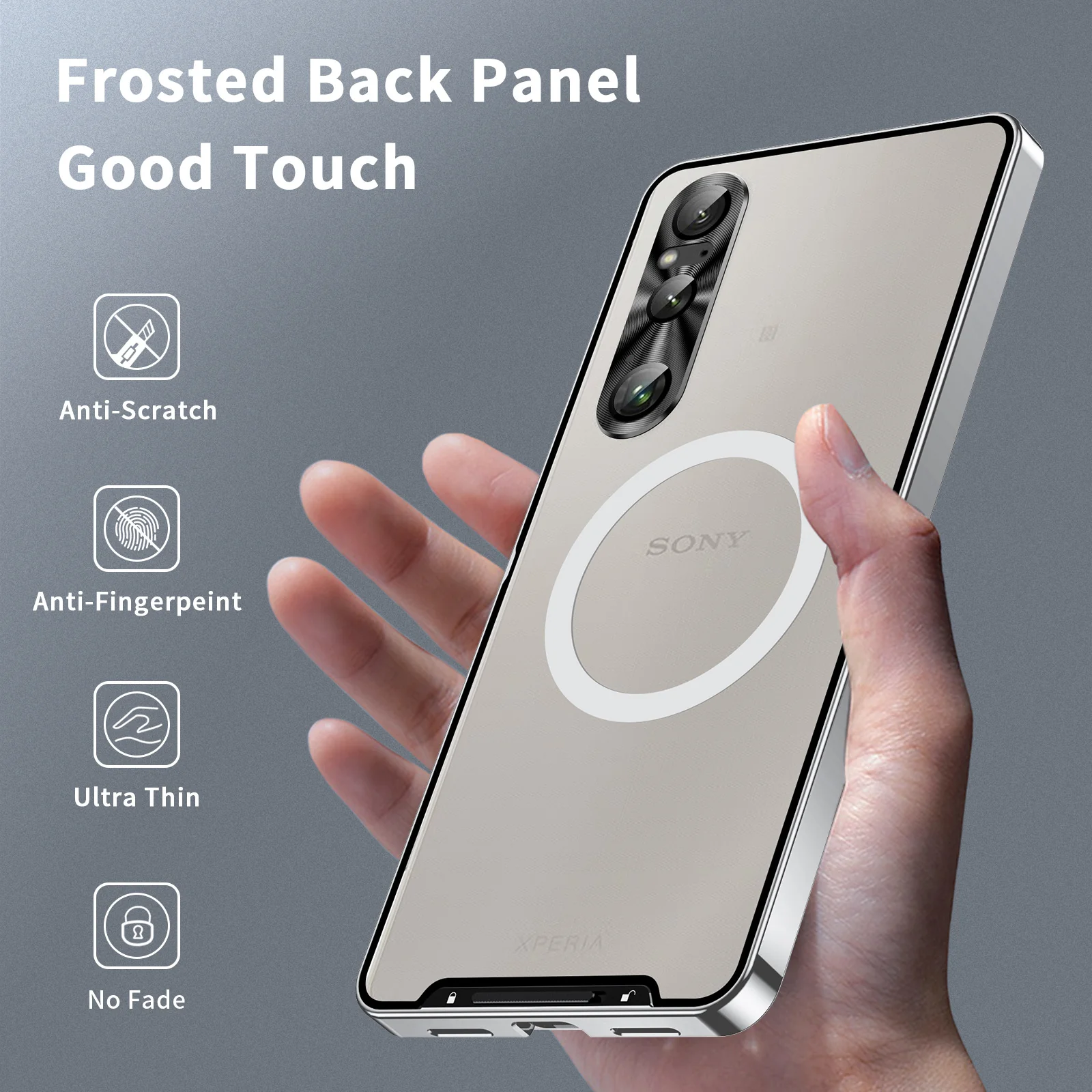 Sony Xperia 1 IV - Shockproof Aluminum Metal Bumper Magnetic Matte Back Cover Case - Image 4
