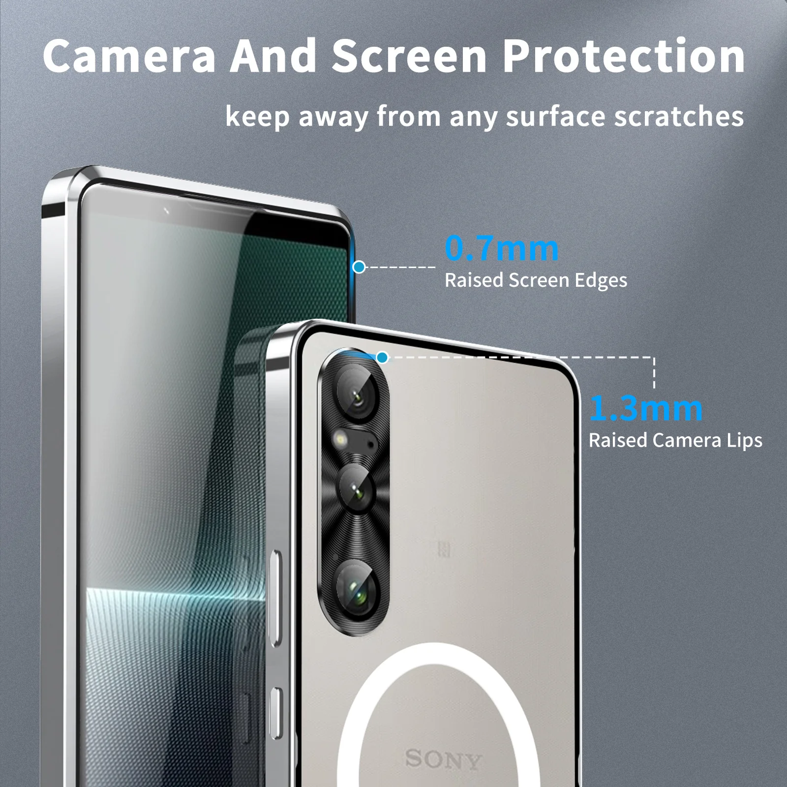 Sony Xperia 1 IV - Shockproof Aluminum Metal Bumper Magnetic Matte Back Cover Case - Image 8