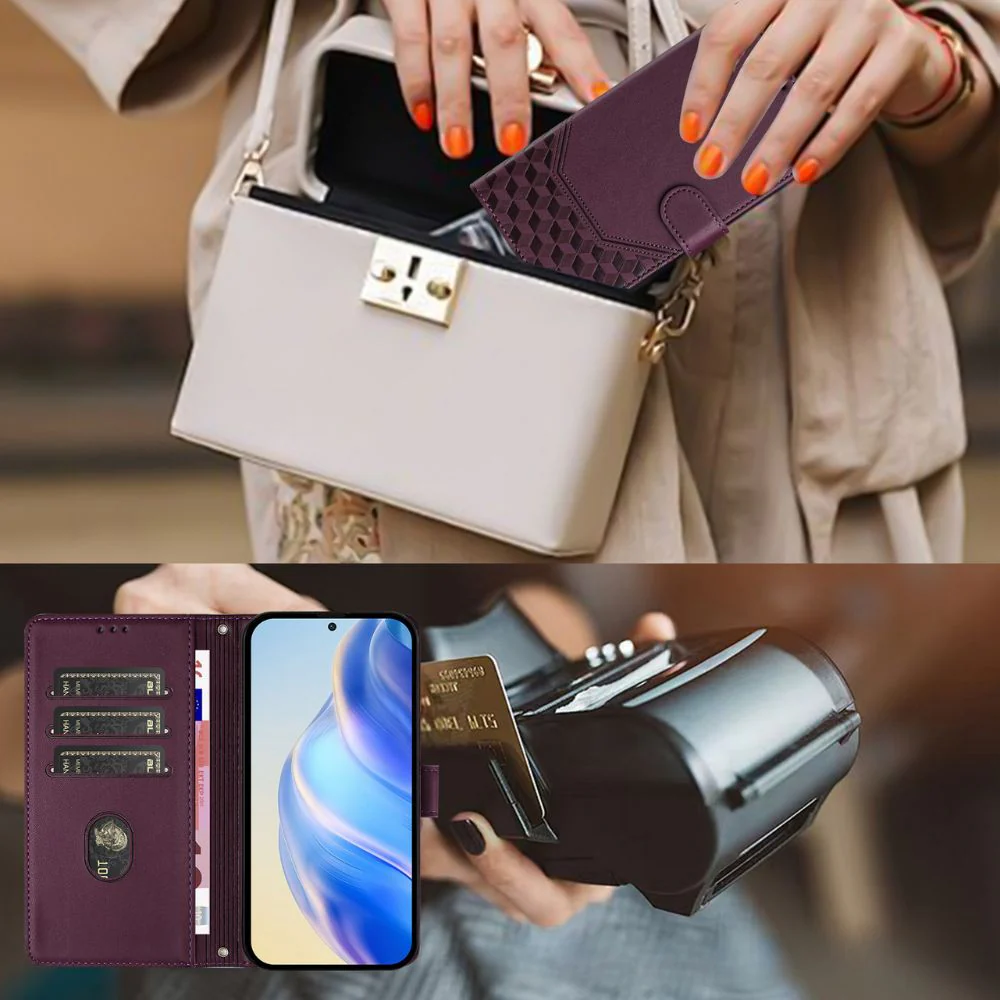 Sony Xperia 5 IV - Women Embossed Flip PU Leather Wallet Series Case With a lanyard - Image 10