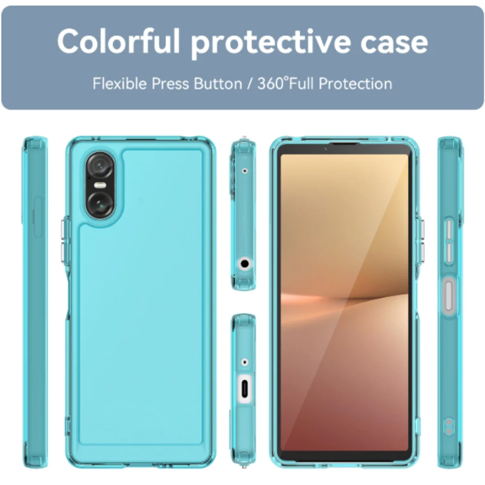 Sony Xperia 10 V - Candy Colors TPU Silicone Transparent Heavy Duty Series Case - Image 6