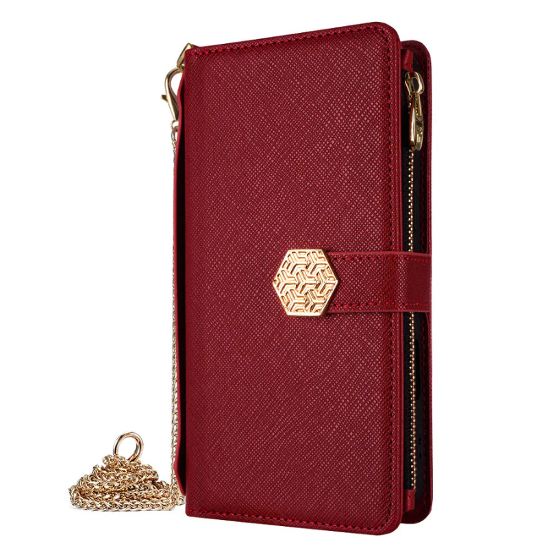 Sony Xperia 5 IV - Women's Crossbody PU Leather Wallet Series Case With Metal Chain