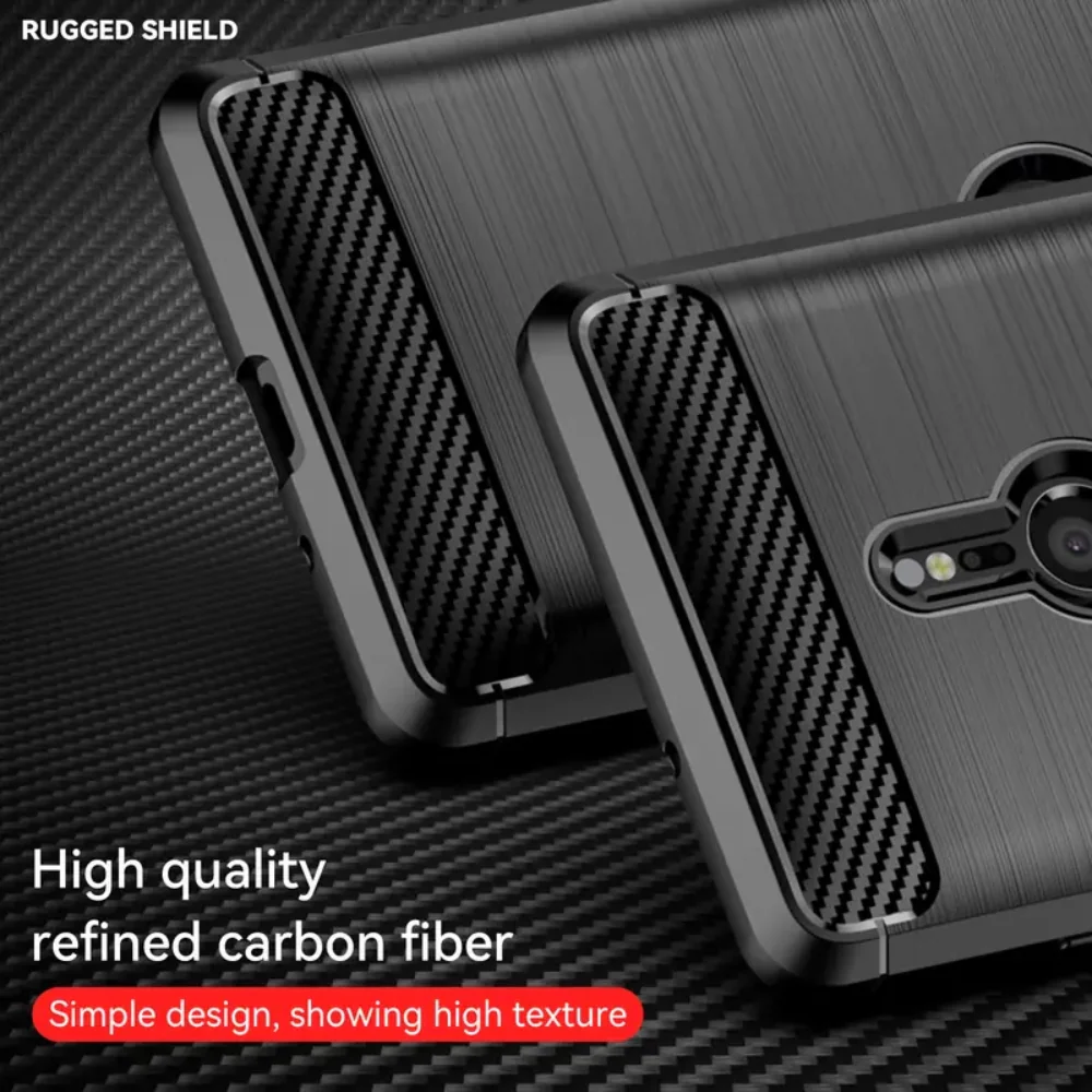 Sony Xperia XZ2 Compact - Brushed Carbon Fiber TPU Heavy Duty Series Case - Image 12