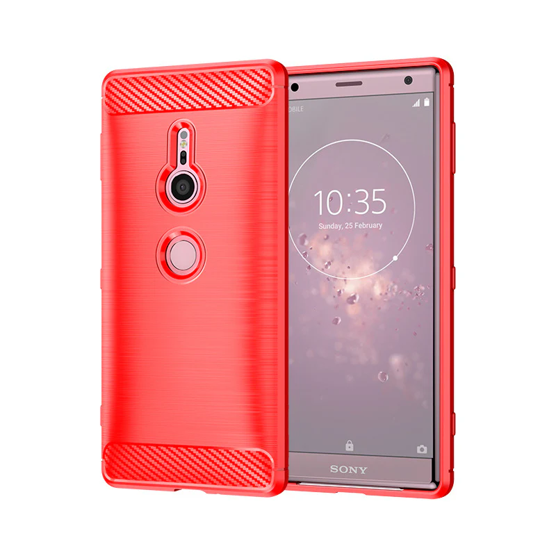 Sony Xperia XZ2 Compact - Brushed Carbon Fiber TPU Heavy Duty Series Case - Image 3